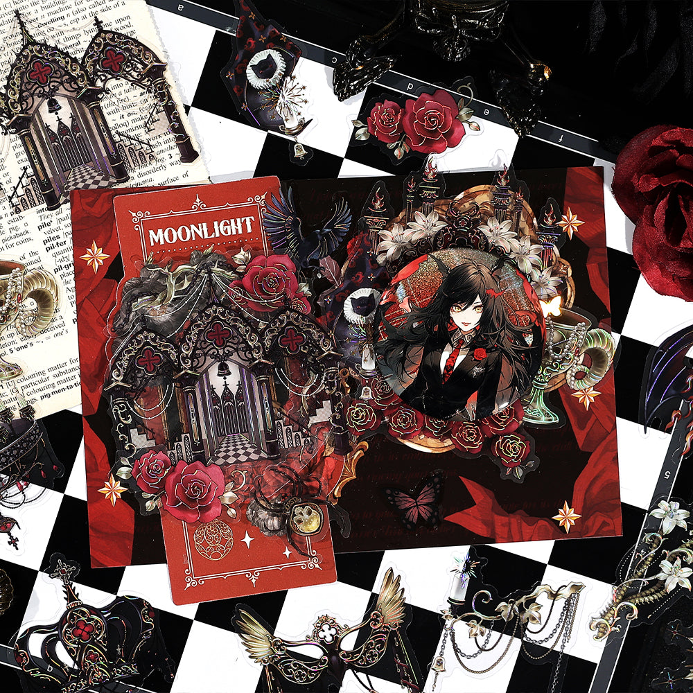 "Thorny Poems" 20pcs Golden Lined Stickers for Scrapbooking Art