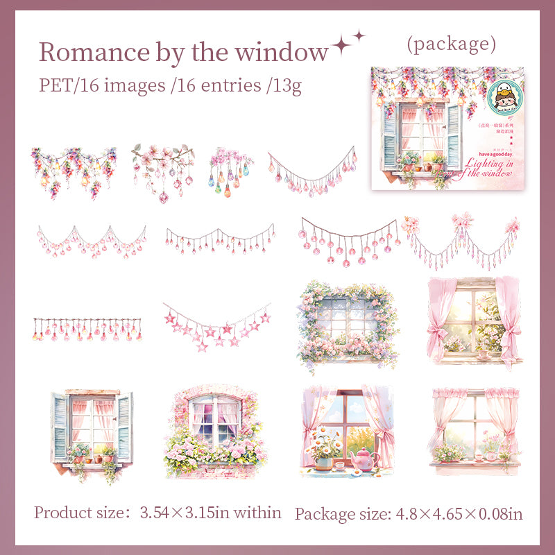 "Lights and Windows" 16pcs PET Stickers