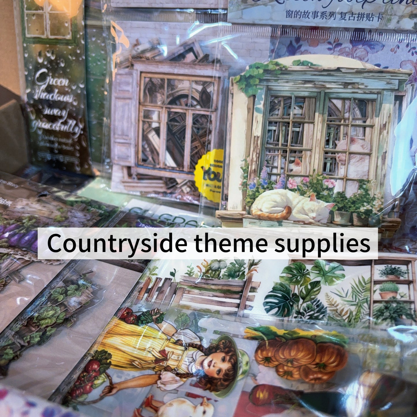Monthly box of June- Countryside themed Journal Supplies with 15 items