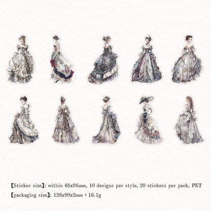 "Victorian Ladies" 20pcs PET Stickers