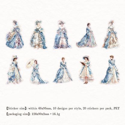 "Victorian Ladies" 20pcs PET Stickers
