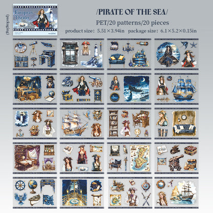 "European Theater" Sticker Books Pre-cut PET Sticker Books 20 Sheets in