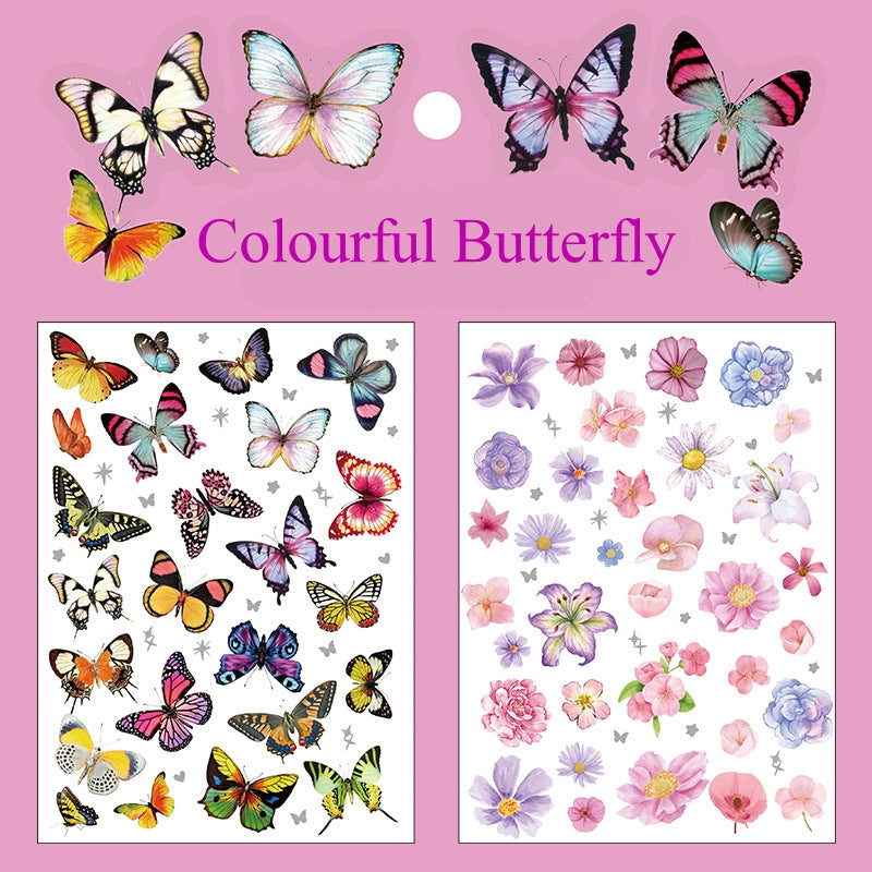 (17.July) 2 Sheets Pre-cut Butterflies Stickers for Scrapbooking and Decorating