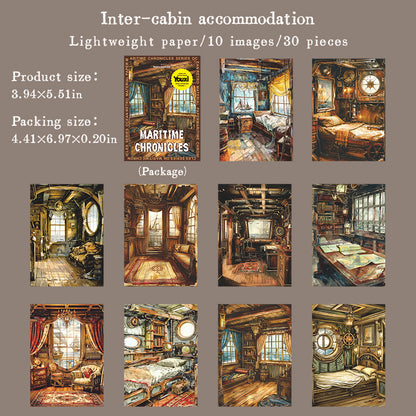 "Maritime Chronicles" 30 Sheets of Scrapbooking Decorative Papers