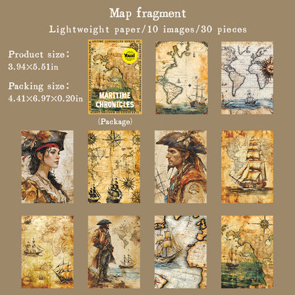 "Maritime Chronicles" 30 Sheets of Scrapbooking Decorative Papers