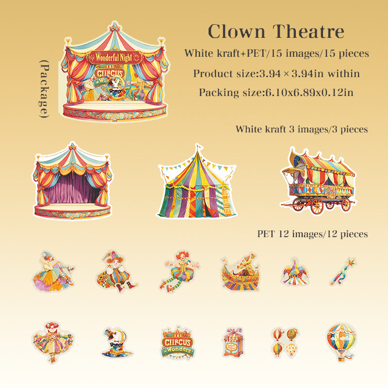 "Wonderful Night" Circus Themed Journal Stickers