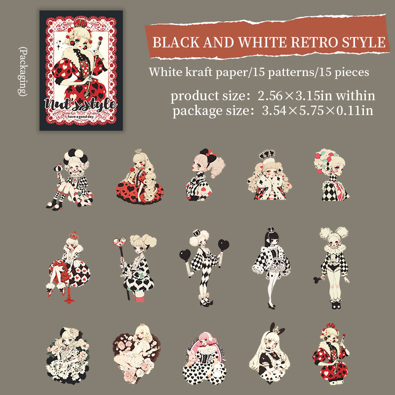 "Chestnut's Outfit" 15pcs Cute Dolls PET Stickers