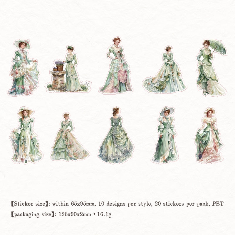 "Victorian Ladies" 20pcs PET Stickers