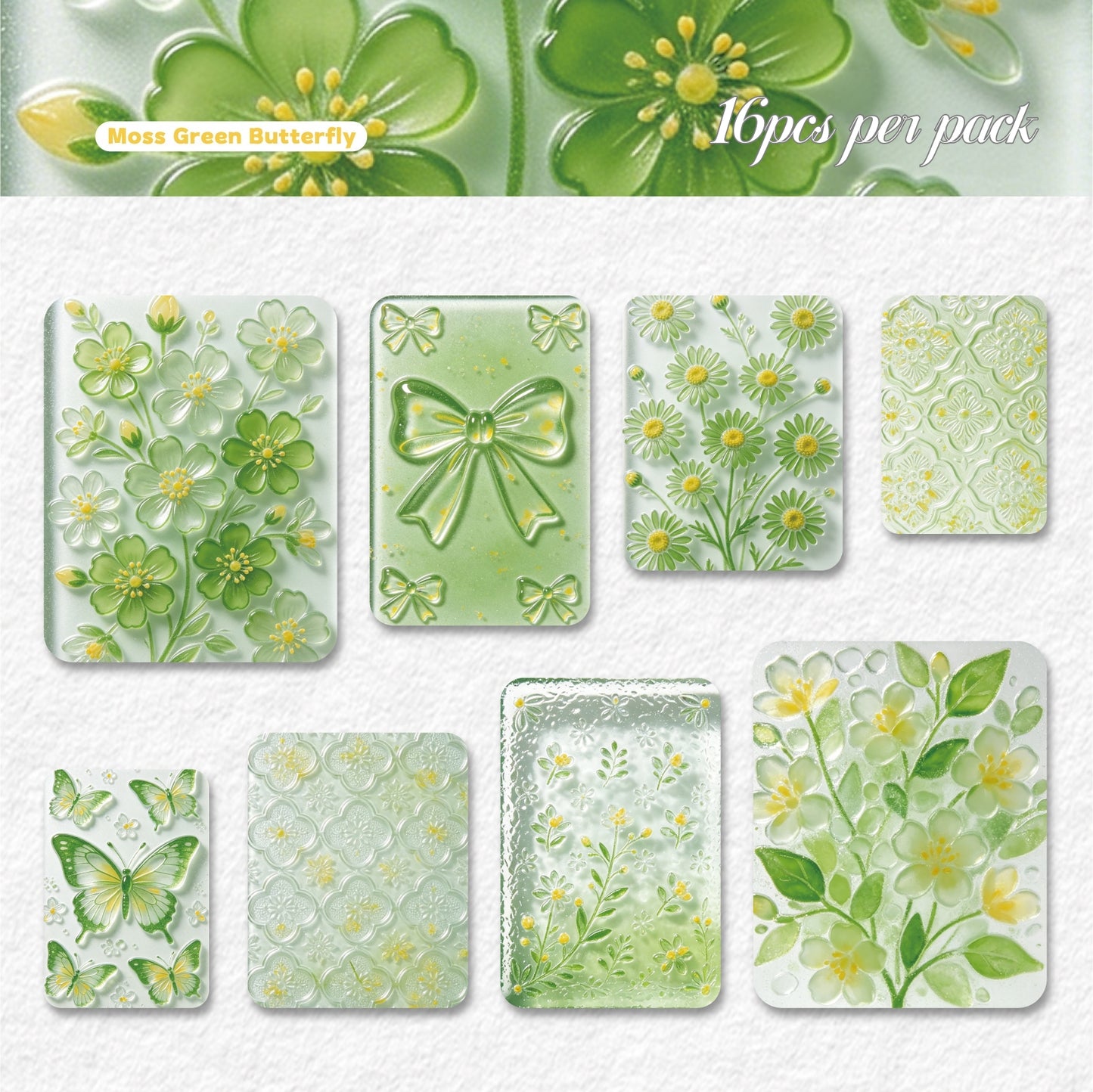 Glass-like Vellum Deco Papers for Scrapbooking 16pcs