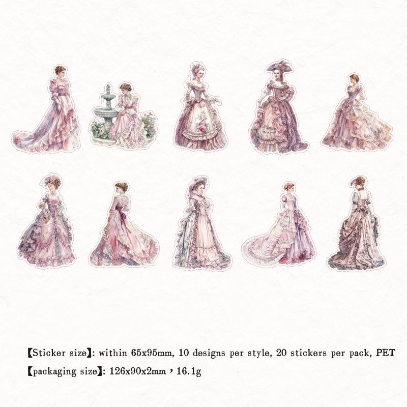 "Victorian Ladies" 20pcs PET Stickers