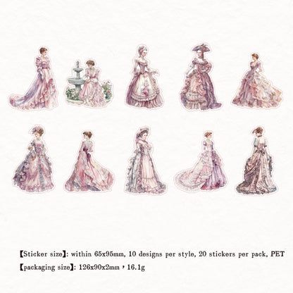 "Victorian Ladies" 20pcs PET Stickers