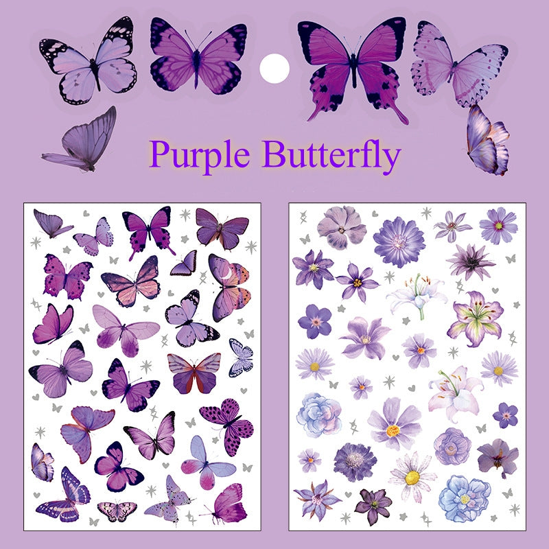 (17.July) 2 Sheets Pre-cut Butterflies Stickers for Scrapbooking and Decorating