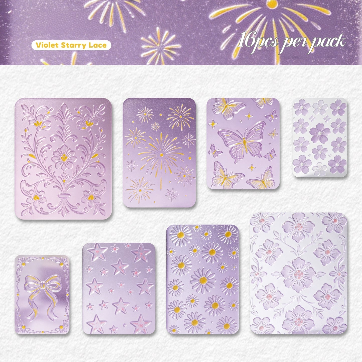 Glass-like Vellum Deco Papers for Scrapbooking 16pcs