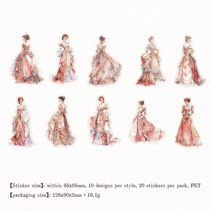 "Victorian Ladies" 20pcs PET Stickers