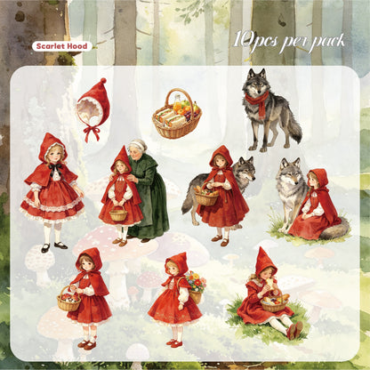 Fairy Ballads 10pcs Thin Cardboard Stickers Princess Stickers for Scrapbooking