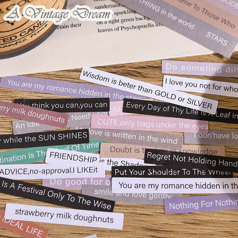 (17.July) 3 Sheets of Words Stickers Pre-cut Stickers for Scrapbooking