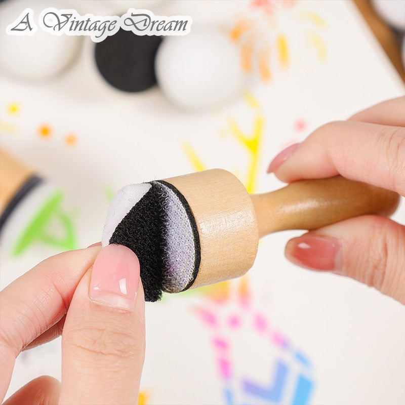 (6.Sept) Sponge Brush with Wooden Handle for Scrapbooking and DIY Art