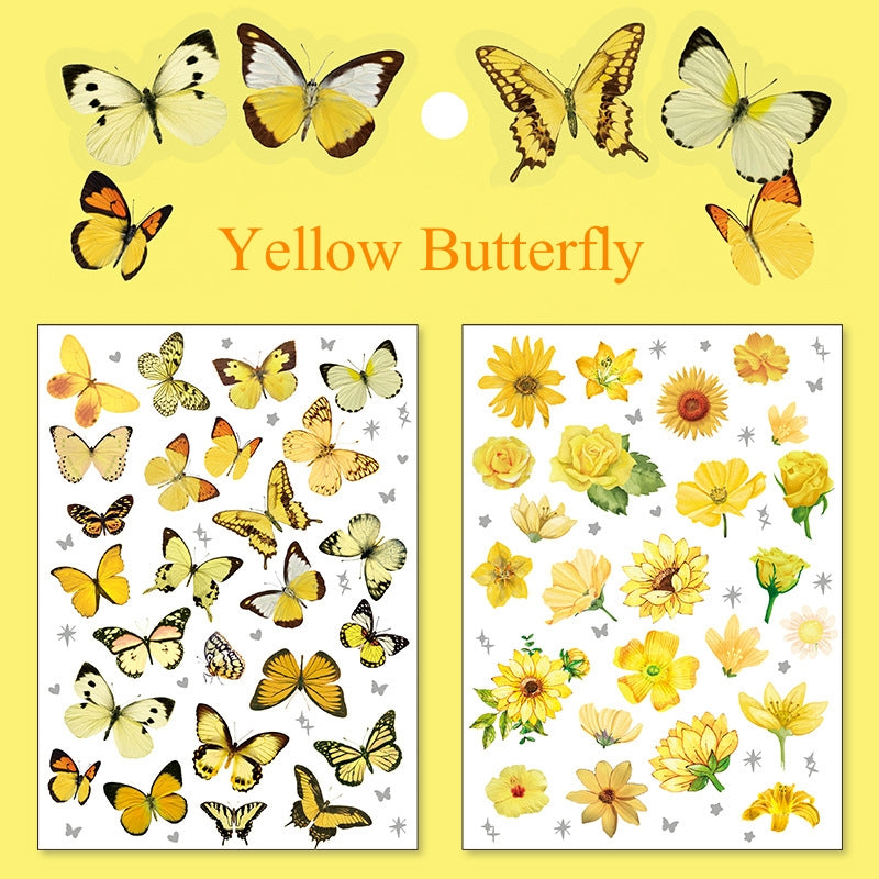 (17.July) 2 Sheets Pre-cut Butterflies Stickers for Scrapbooking and Decorating