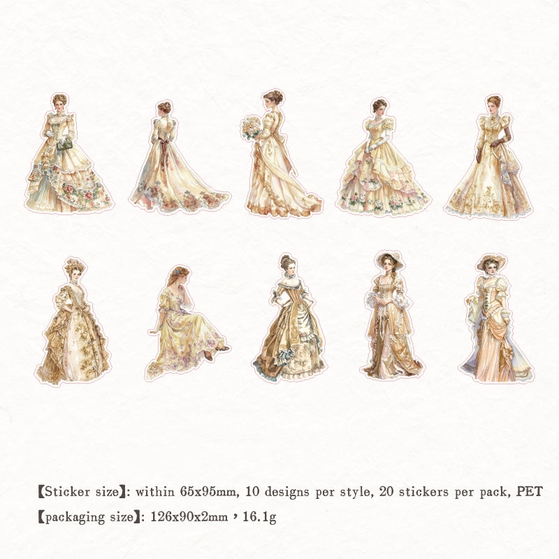 "Victorian Ladies" 20pcs PET Stickers